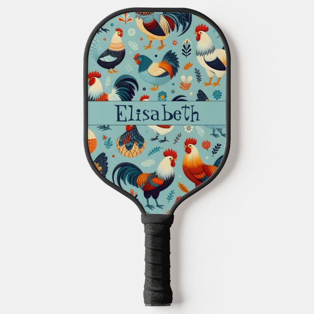 Palas De Pickleball Personalización del diseño de gallos y gallos (Anverso)