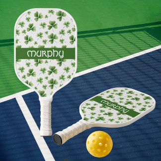 Palas De Pickleball Personalización del patrón de Shamrock verde