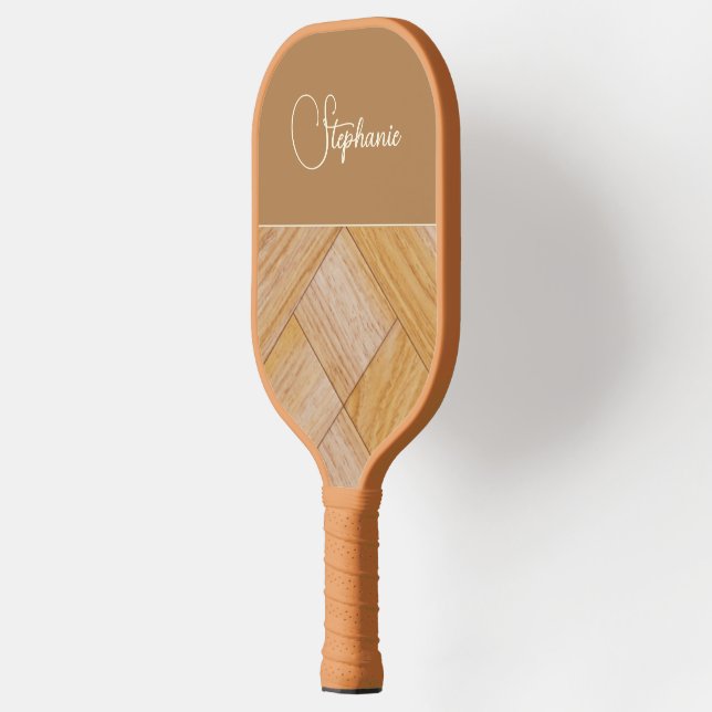Palas De Pickleball Personalización del patrón geométrico Brown Tan Go (Izquierda)