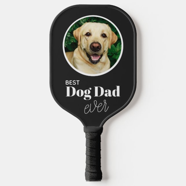 Palas De Pickleball Personalizado 2 Foto Mejor Papá Perro (Anverso)