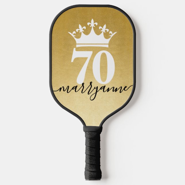 Palas De Pickleball Personalizado Age Gold Queen of the Court (Anverso)