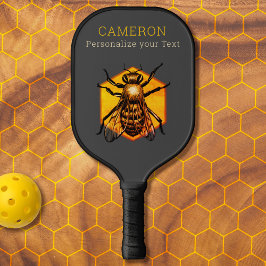 Palas De Pickleball Personalizado amarillo gris con logotipo de miel d