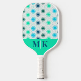 Palas De Pickleball Personalizado Aqua Mid Century Moderno Monogramado