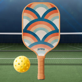 Palas De Pickleball Personalizado arco iris retro Mensajes de texto de