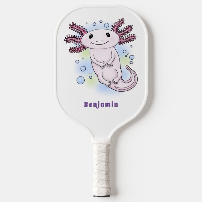 Palas De Pickleball Personalizado axolotópico rosa adorable (Anverso)