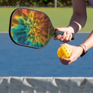 Palas De Pickleball Personalizado Azul Verde Púrpura Naranja Retro Tie
