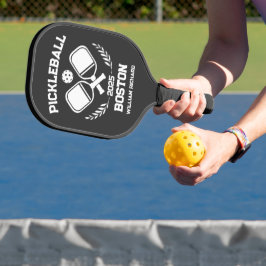 Palas De Pickleball Personalizado blanco y negro de Pickleball Boston 