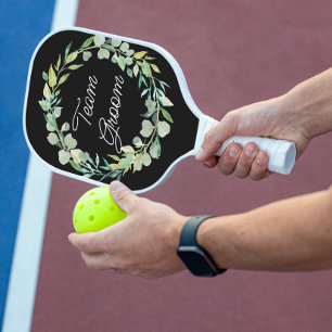 Palas De Pickleball Personalizado Boda de color verde Groom