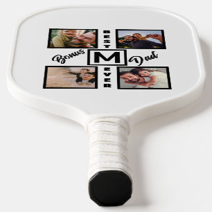 Palas De Pickleball Personalizado Bono moderno papá Stepdad 4 Collage