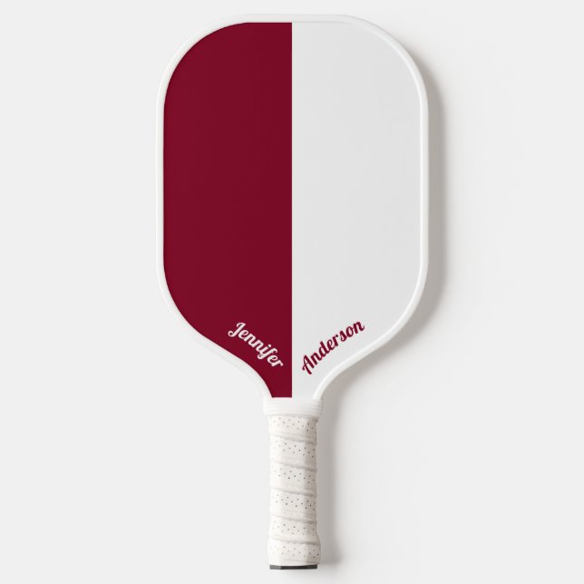 Palas De Pickleball Personalizado Borgoña y Blanco (Anverso)