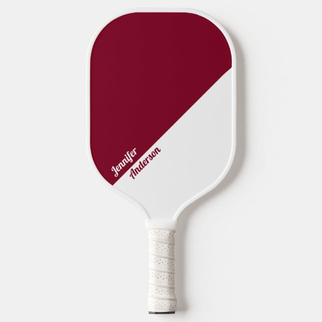 Palas De Pickleball Personalizado Borgoña y Blanco (Anverso)