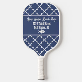 Palas De Pickleball Personalizado Casa de la Playa Naval y Patrón Blan