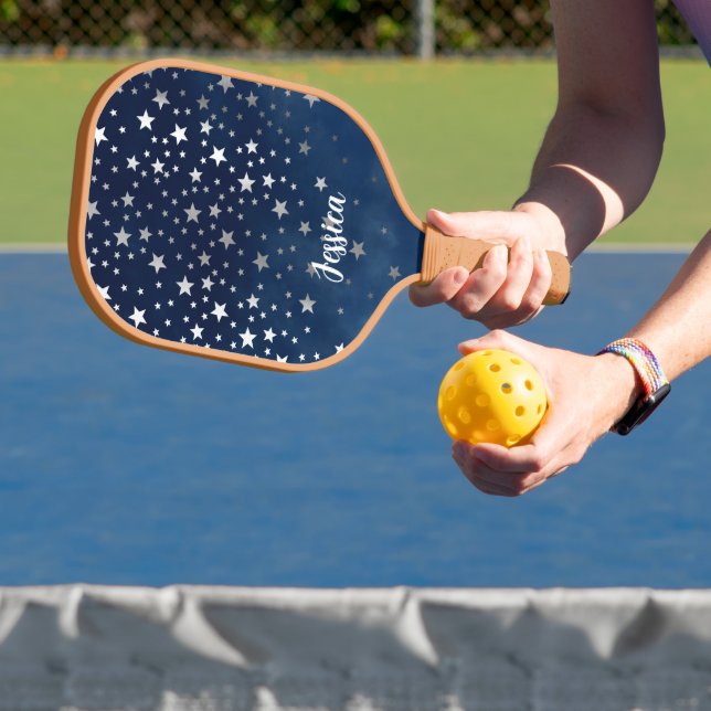 Palas De Pickleball Personalizado celestial de las estrellas de plata  (in situ)