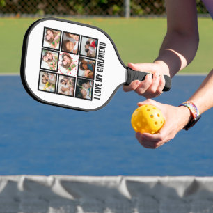Palas De Pickleball Personalizado Cute Amo a mi novia 9 collage de fot