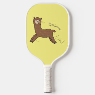 Palas De Pickleball Personalizado de alpaca marrón feliz