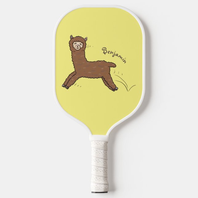 Palas De Pickleball Personalizado de alpaca marrón feliz (Anverso)