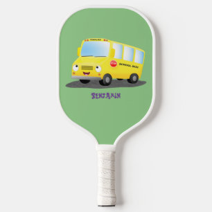 Palas De Pickleball Personalizado de autobús escolar alegre y amarillo