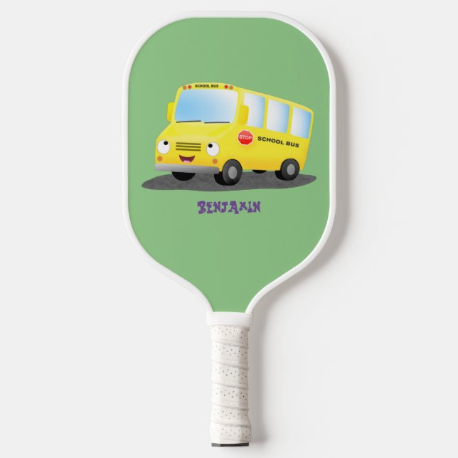 Palas De Pickleball Personalizado de autobús escolar alegre y amarillo (Anverso)