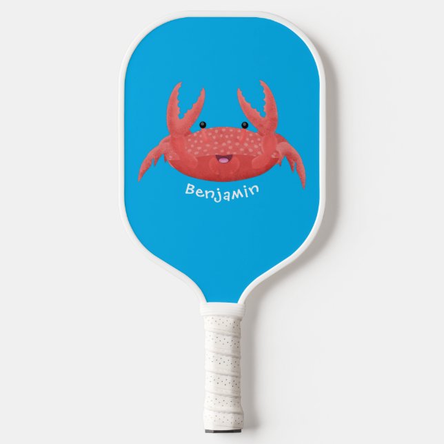 Palas De Pickleball Personalizado de cangrejo rojo lindo ilustracion (Anverso)