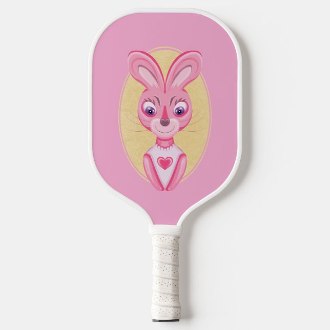 Palas De Pickleball Personalizado de chica de conejito lindo (Anverso)