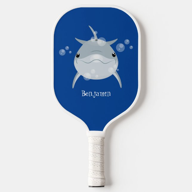 Palas De Pickleball Personalizado de delfín kawaii feliz (Anverso)