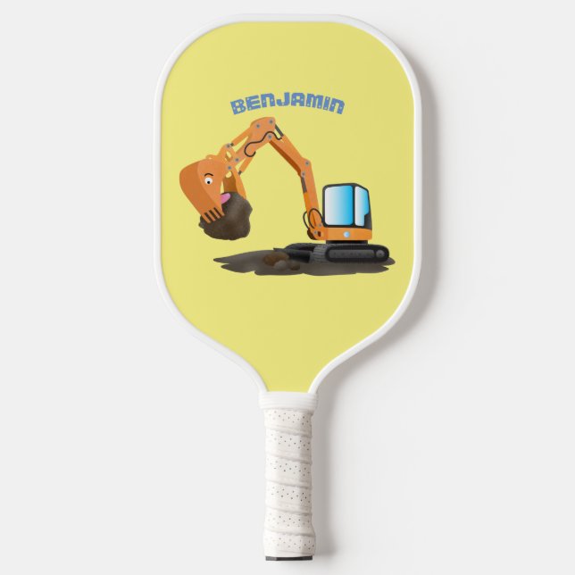 Palas De Pickleball Personalizado de excavadora de naranja cúpula (Anverso)