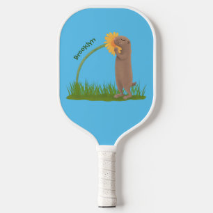 Palas De Pickleball Personalizado de flor de esnifado de perro de prad