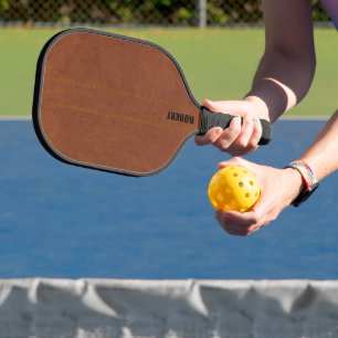 Palas De Pickleball Personalizado de imagen de cuero marrón