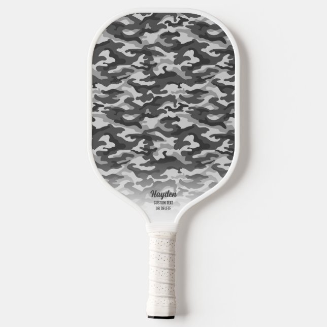Palas De Pickleball Personalizado de impresión de camuflaje gris negro (Reverso )