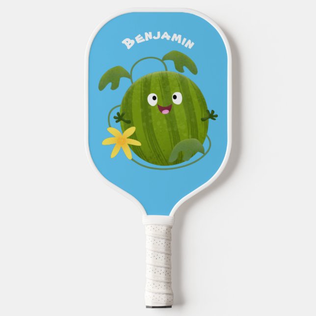 Palas De Pickleball Personalizado de la sandía sonriente alegre (Anverso)