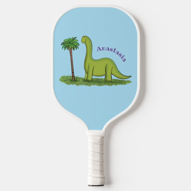 Palas De Pickleball Personalizado de los dinosaurios de brontosauro ve (Anverso)
