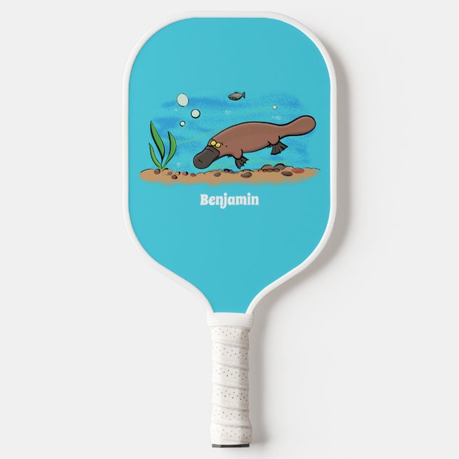Palas De Pickleball Personalizado de natación de Platypus Cute (Anverso)