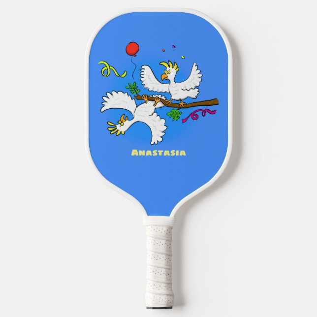 Palas De Pickleball Personalizado de pájaros de cacatúa graciosa (Anverso)