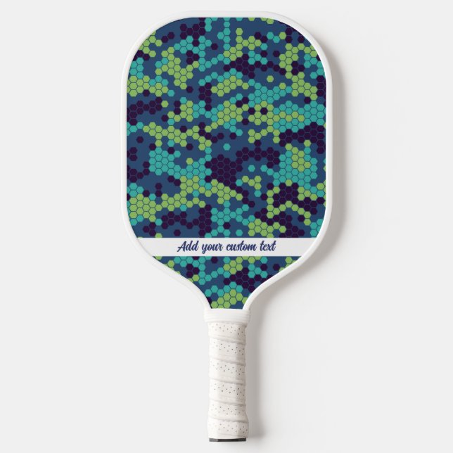 Palas De Pickleball Personalizado de patrón de honeycomb azul de resum (Anverso)