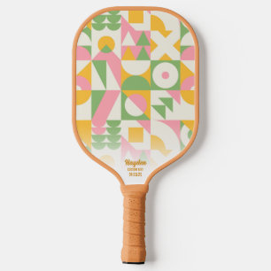 Palas De Pickleball Personalizado de patrón retro geométrico de Mod co