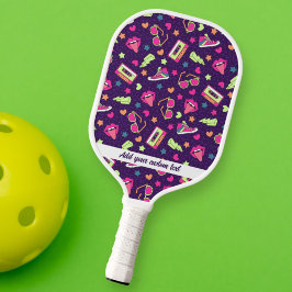 Palas De Pickleball Personalizado de patrón rosa púrpura de Guay Retro