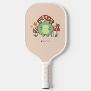 Palas De Pickleball Personalizado de Rana Cuta y Hongos   Nombre