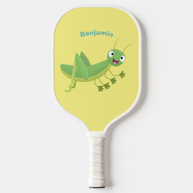 Palas De Pickleball Personalizado de saltamontes alegre verde (Anverso)