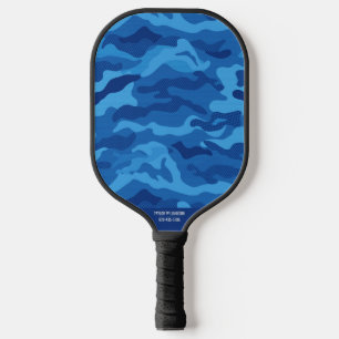 Palas De Pickleball Personalizado de texto del patrón de vídeo azul Gu