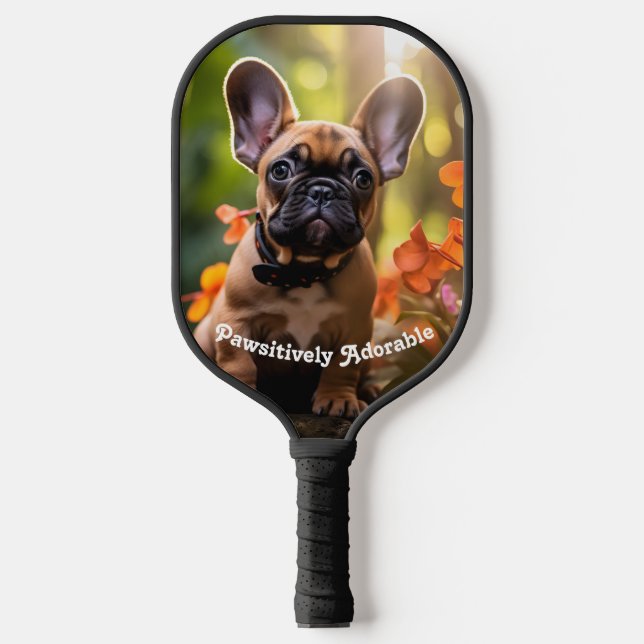 Palas De Pickleball Personalizado de texto 🐶 💗 dulce cachorro francé (Anverso)