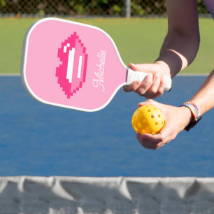 Palas De Pickleball Personalizado del logotipo de boca de labios rosad