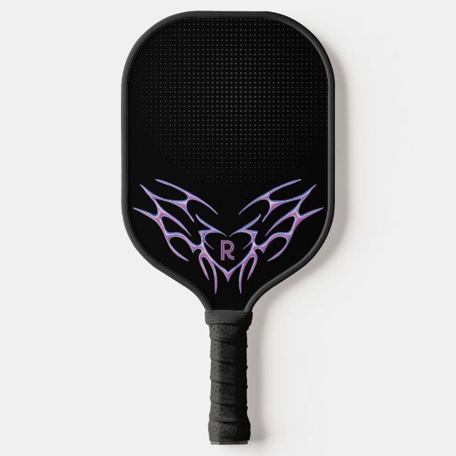 Palas De Pickleball Personalizado Diseño tribal morado metálico person (Anverso)