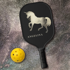 Palas De Pickleball Personalizado el unicornio de plata negra de clase