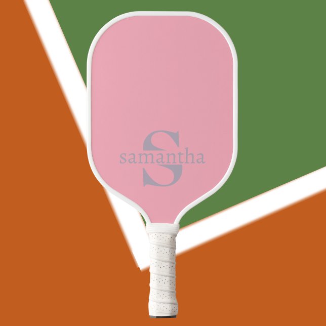 Palas De Pickleball Personalizado elegante moderno Nombre inicial Rosa (Subido por el creador)