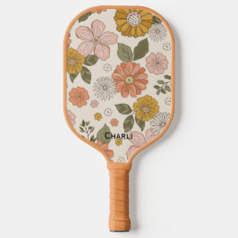 Palas De Pickleball Personalizado Floral Paddle Bella Retro