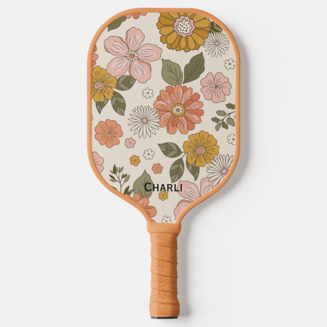 Palas De Pickleball Personalizado Floral Paddle Bella Retro (Anverso)