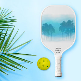 Palas De Pickleball Personalizado gradiente azul de árbol de palmas tr