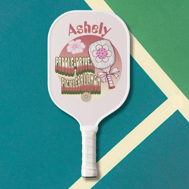 Palas De Pickleball Personalizado Groovy Retro Mom (Subido por el creador)