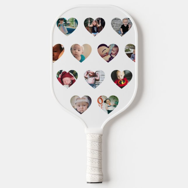 Palas De Pickleball Personalizado HEARTS Photo Gallery Pickleball Padd (Anverso)