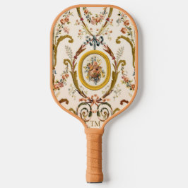Palas De Pickleball Personalizado Iniciales Franceses Rococo Floral El